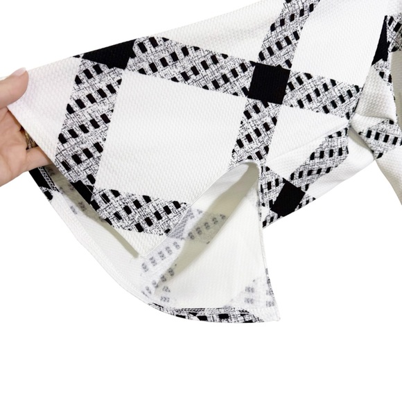 Ashley Stewart Black & White Gingham Ruffle Hem Midi Dress NWT Size 34/36 - Picture 5 of 9